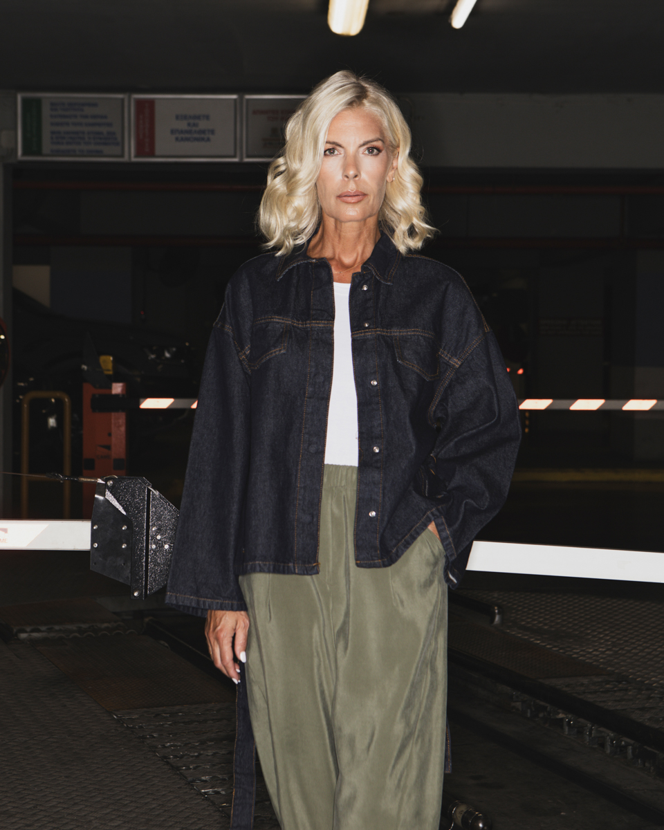 Jean jacket με ζώνη